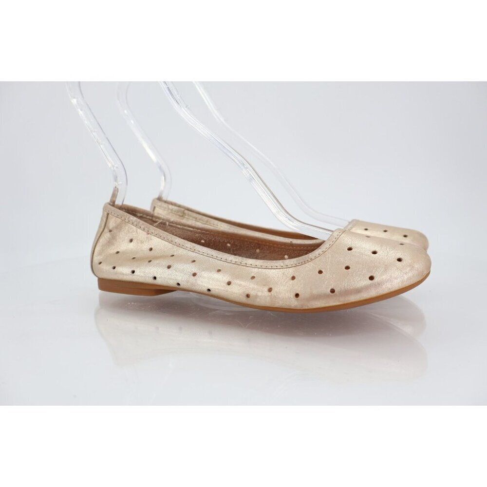 KORK-EASE Nessa Ballet Flat Round Toe Women's 7.5 Gold Leather Comfort Shoes